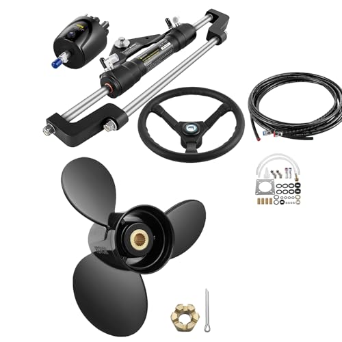 VEVOR Outboard Propeller and Hydraulic Steering Kit 300HP Black