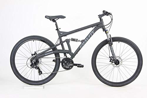 Quality 2024 Gravity FSX 27.5 LTD Dual Suspension 21 Speed Mountain Bike Matt Black