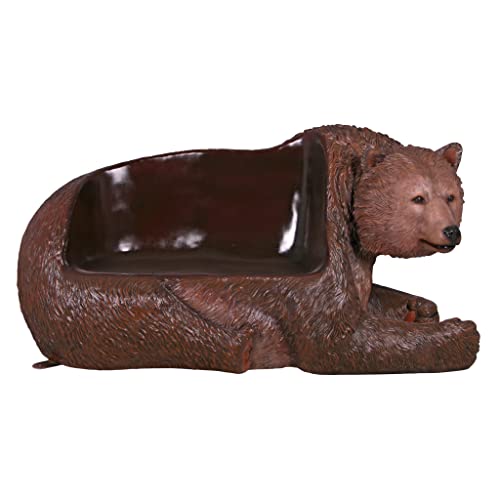 Design Toscano Brawny Grizzly Bear Bench Sculpture Black