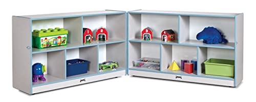 Jonti-Craft Rainbow Accents Low Mobile Fold-n-Lock Coastal Blue