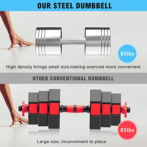 Balelinko Adjustable Chrome Dumbbell 55-85 lbs, Single