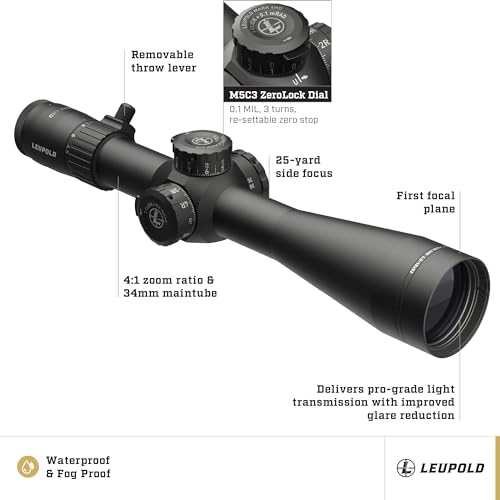 Leupold Mark 4HD 4.5-18x52 M5C3 Side Focus FFP PR2-Mil Riflescope Matte Finish