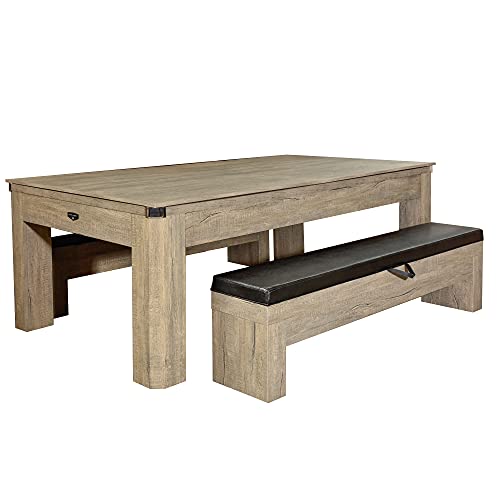 Hathaway Newport 7-ft Pool Table Combo Set with Benches Rustic Gray