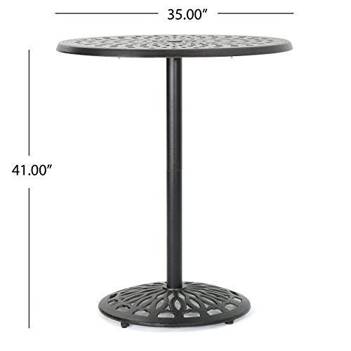 Christopher Knight Home Arlana Outdoor Cast Aluminum Bar Set 3-Pcs Shiny Copper Finish