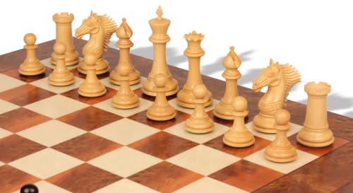 The Chess Store Copenhagen Staunton Chess Set Ebony & Boxwood with Elm Burl & Erable Board 4.5" King