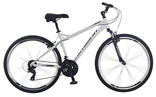 Schwinn Network 3.0 Hybrid Bike Men Women 700c 21-Speed 18-Inch Aluminum Frame Front Suspension Alloy Linear Pull Brakes White