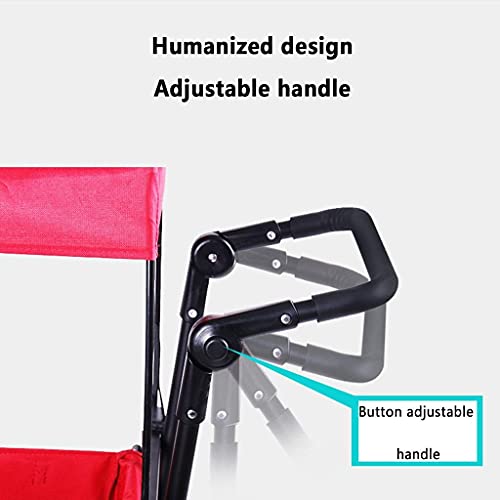 5sssallefaa Folding Camping Cart 4-Wheeled Utility Wagon Garden Trolley 100kg Load-Bearing