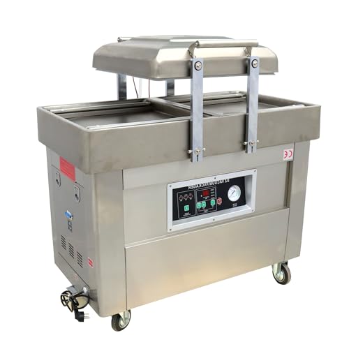 WYDDDARY Double Chamber Vacuum Sealer 900W Heavy Duty Stainless Steel 15.7 Inch for Meats, Vegetables, Fruits