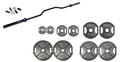 Ader Sporting Goods EZ Grip Weight Plates Set with 2" Cambered Bench Press Bar 86'' Black/Chrome/Grey