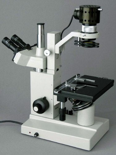 AmScope Digital Inverted Trinocular Microscope 40x-640x White