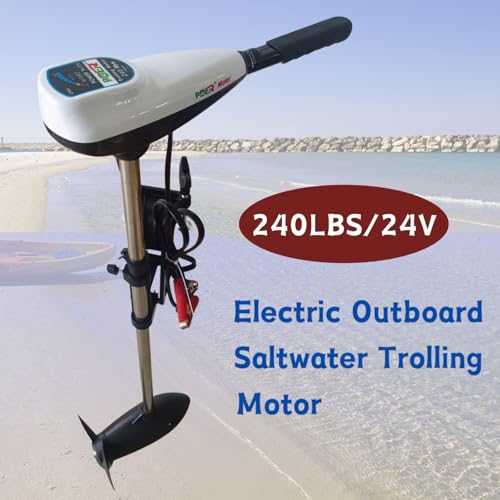 Yokoma Heavy Duty Electric Outboard Motor for Fishing Boats Black/White