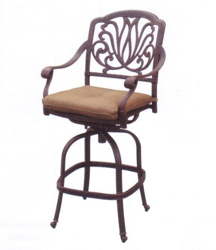 Patio Land Elizabeth Outdoor Patio 8 Swivel Barstools 30" h Dark Bronze