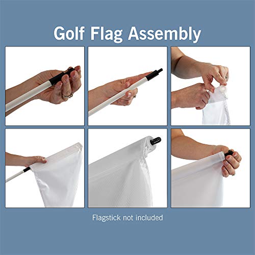 Vispronet Numbered Golf Flags (18) – 20in x 14in White & Red Numbered Flags for Golf Course