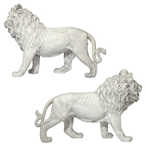 Design Toscano Regal Lion Sentinels of Grisham Manor Statue Antique Stone