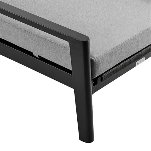 Armen Living Cayman Aluminum Outdoor Adjustable Chaise Lounge Chair Grey