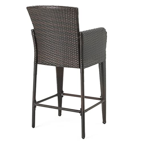 Christopher Knight Home Landis Outdoor 5 Piece Wicker Bar Set Multibrown