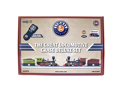 Lionel Great Locomotive Chase Deluxe LionChief Bluetooth 5.0 O Gauge Set Multi