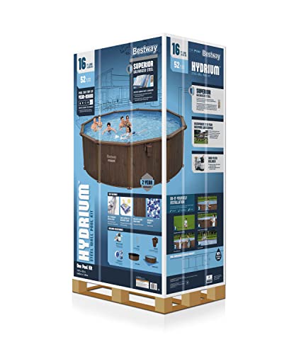 Bestway Hydrium Galvanized Steel Wall Above Ground Pool Set 16' x 52" Blue