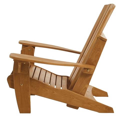 Arb Teak & Specialties Teak Folding Lounge Adirondack Chair Natural
