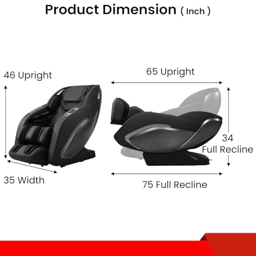 PayLessHere Zero Gravity Massage Chair with Heating, Bluetooth, Foot Roller, and Air Massage System Black