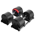 FF Finer Form NÜOBELL Adjustable Dumbbell Pair 5-80 lbs Black and Silver