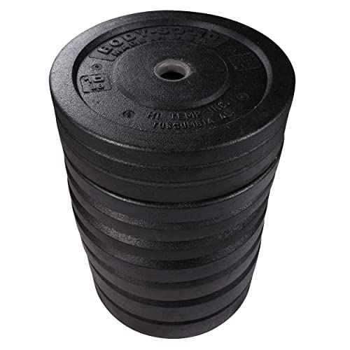 Body-Solid Rubber Coated Olympic Weight Plate Black