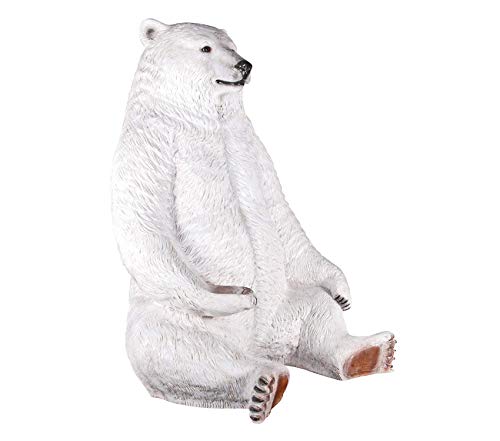 Design Toscano Oversized Sitting Pretty Polar Bear Statue with Paw Seat White