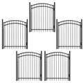 Fencer Wire Heavy Duty Flat Top X-Pattern Decorative Fence Gate Black, 5FT x 4FT, Pack of 5