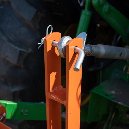 Titan Attachments 3 Point 6 FT Pine Straw Needle Rake for Category 1 Tractors with Coil Spring Tines Orange