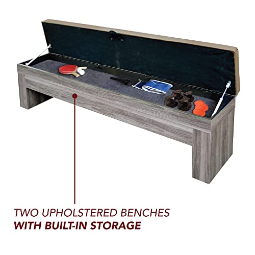 Hathaway Driftwood 7-ft Air Hockey Table Tennis Combination Woodgrain