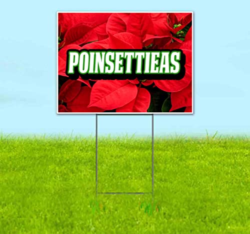 TampaPrinting Poinsettias Yard Sign 18" x 24" with Metal Step Stake