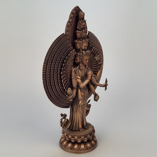 FENGSHUI-CAISHEN Pure Copper Thousand Hand Guan Yin Statue Brass
