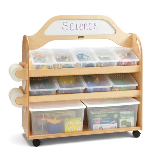 Jonti-Craft STEAM Multimedia Cart Natural Wood