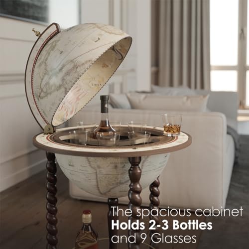 Waypoint Geographic Explora Bar Globe Liquor Storage Antique White
