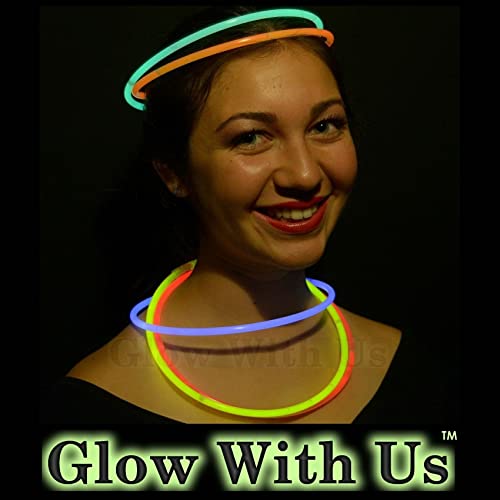 Glow With Us 1200 Glow Stick Necklaces Bulk Assorted Colors