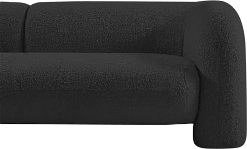 Meridian Furniture Emory Collection Art Deco Boucle Upholstered Loveseat Black