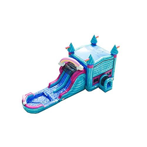 JumpOrange I'MPERFECTLY Commercial Bounce House Water Slide with Dual Lane & Detachable Pool
