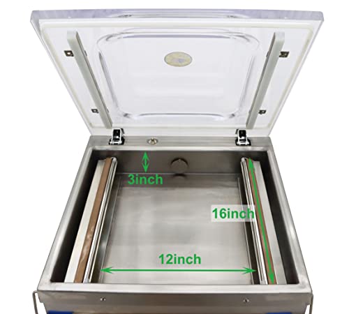 TECHTONGDA Vacuum Seal Machine Stainless Steel Single Chamber 16inch Multicolor
