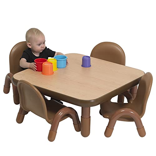 Children's Factory Angeles Baseline Toddler Table and Chairs Set Natural Wood