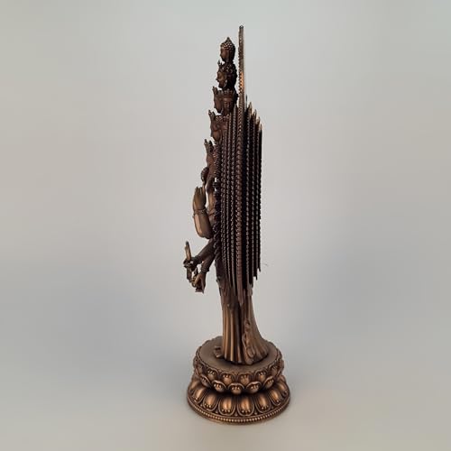 FENGSHUI-CAISHEN Pure Copper Thousand Hand Guan Yin Statue Brass