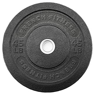 French Fitness Olympic Bumper Plate Set with 7 ft Bar 415 lbs