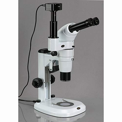 AmScope Digital Trinocular Stereo Zoom Microscope with 5MP Camera White