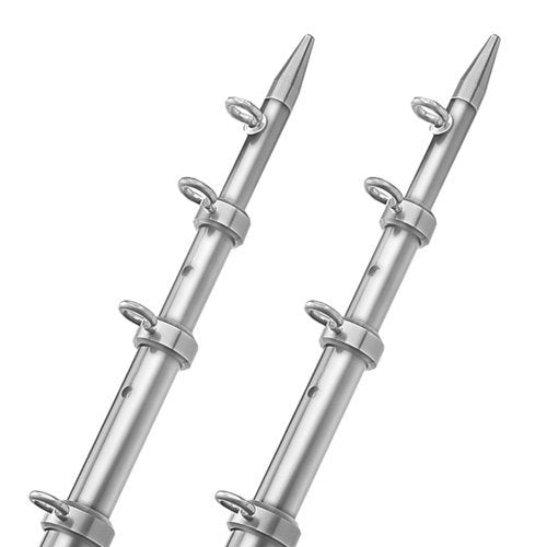 TACO Metals Marine OT-0552VEL186 Aluminum Tele-Outrigger Pole 1-1/2" x 18' Silver