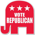VictoryStore Vote Republican Elephant Shaped Yard Sign with 2 Stakes Red White
