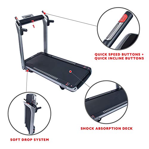 Sunny Health & Fitness ASUNA SpaceFlex Electric Running Treadmill Silver