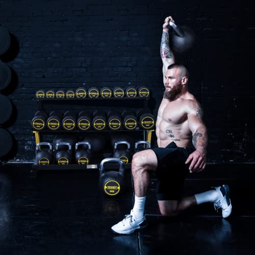 ToughFit 195LBS PU Coated Kettlebell Set - Rust-proof Handles & Flat Bottoms