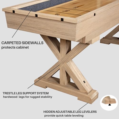 Freetime Fun 12 FT Shuffleboard Table Rustic Oak