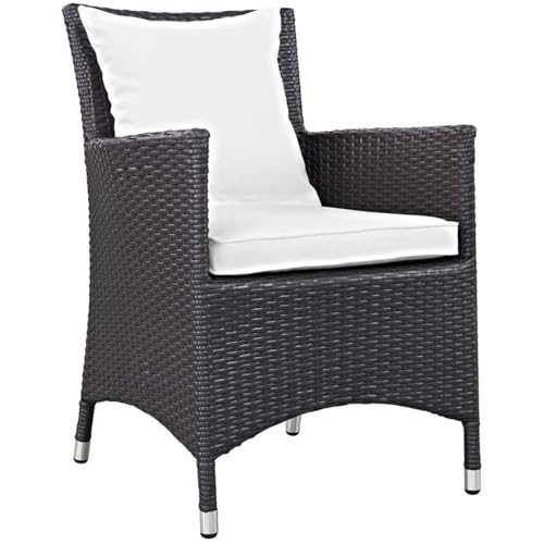Pemberly Row Patio Dining Chair Set of 4 Espresso and White