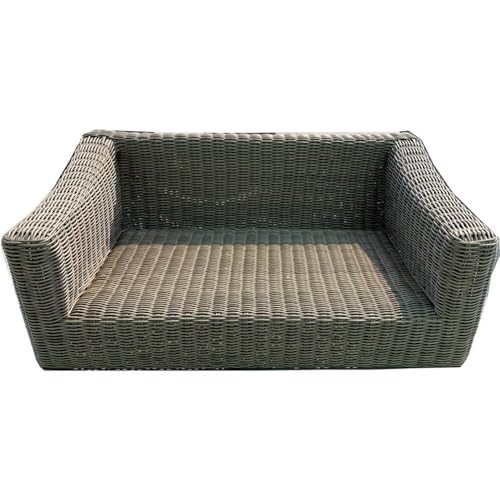 Teva Furniture Tulum Two-Tone Loveseat Beige Silver Cushions