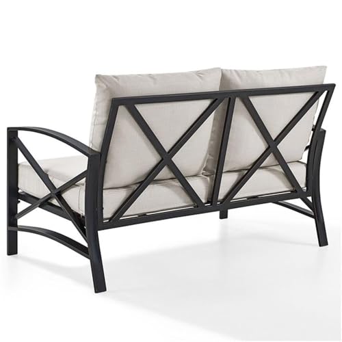 Home Square 2 Piece Metal Patio Loveseat Set Oil Bronze Beige